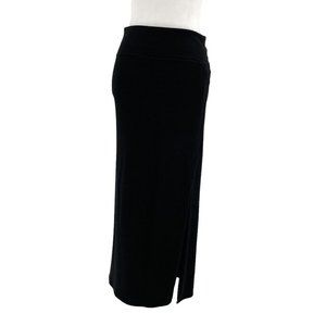 Aritzia Black Midi Pencil Skirt with Slit Stretchy Medium